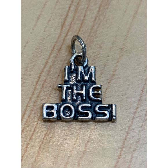 .925 I’m The Boss Sterling Silver Jewelry Charm - Picture 1 of 3